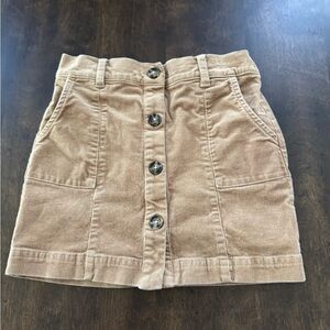 Vineyard Vines Tan Corduroy Button-Front Mini Skirt